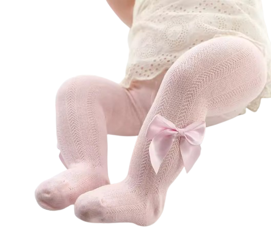 The Rylie - Baby Girl Tight Bow Pantyhose Mesh Tights