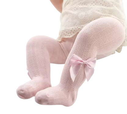 The Rylie - Baby Girl Tight Bow Pantyhose Mesh Tights