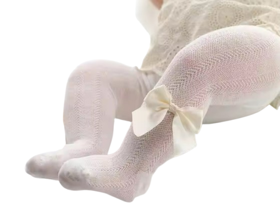 The Rylie - Baby Girl Tight Bow Pantyhose Mesh Tights