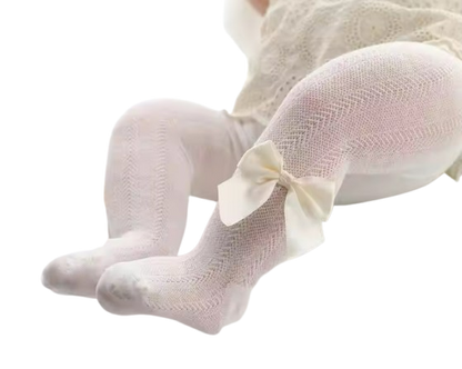 The Rylie - Baby Girl Tight Bow Pantyhose Mesh Tights