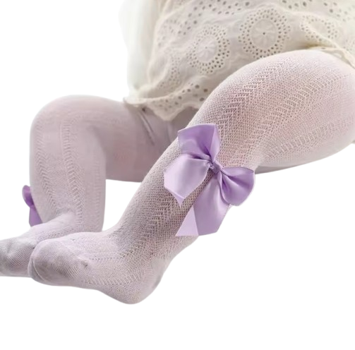 The Rylie - Baby Girl Tight Bow Pantyhose Mesh Tights