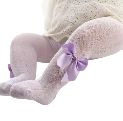 The Rylie - Baby Girl Tight Bow Pantyhose Mesh Tights