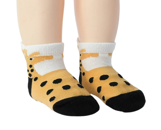 The Saige - Baby Unisex 6 Pairs Cartoon Animal Pattern Cotton Non-Slip Floor Socks