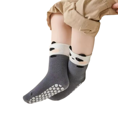 The Cassius - Baby Unisex 4 Pairs Anti-Slip Dot Floor Socks Panda Pattern Mid-Calf Walking Socks