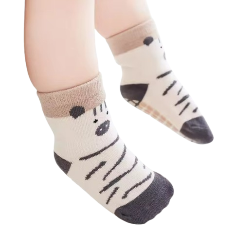 The Eli - Baby Unisex 5 Pairs Animal Print Anti-Slip Baby Socks