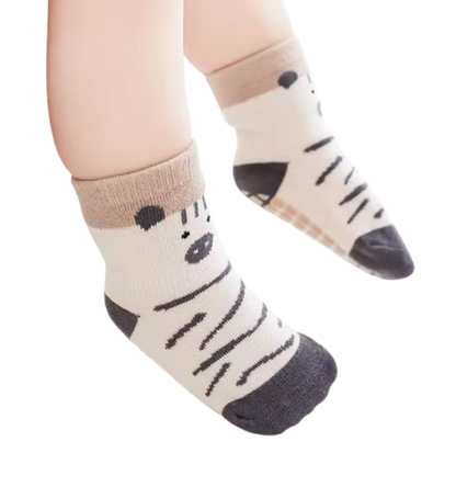 The Eli - Baby Unisex 5 Pairs Animal Print Anti-Slip Baby Socks