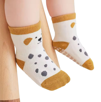 The Eli - Baby Unisex 5 Pairs Animal Print Anti-Slip Baby Socks