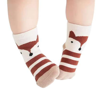The Eli - Baby Unisex 5 Pairs Animal Print Anti-Slip Baby Socks