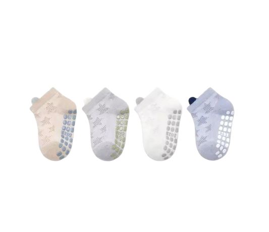 The Ainsley - Baby Unisex 4 Pairs Cotton Breathable Non-slip Floor Socks