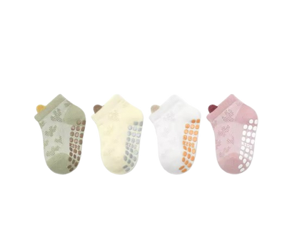 The Ainsley - Baby Unisex 4 Pairs Cotton Breathable Non-slip Floor Socks