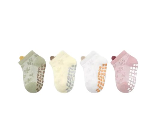 The Ainsley - Baby Unisex 4 Pairs Cotton Breathable Non-slip Floor Socks