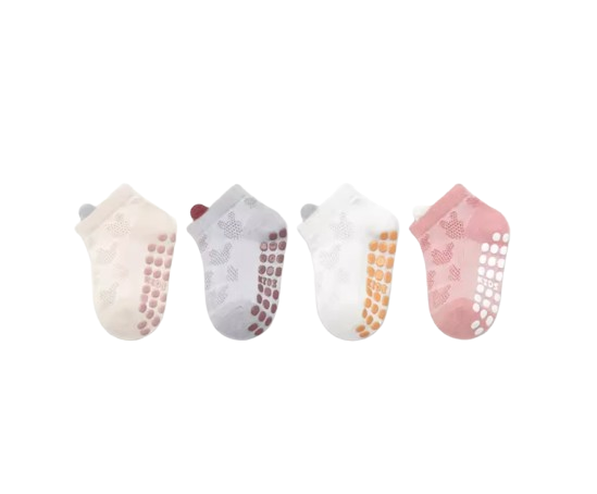 The Ainsley - Baby Unisex 4 Pairs Cotton Breathable Non-slip Floor Socks