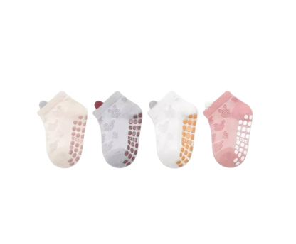 The Ainsley - Baby Unisex 4 Pairs Cotton Breathable Non-slip Floor Socks