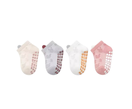 The Ainsley - Baby Unisex 4 Pairs Cotton Breathable Non-slip Floor Socks