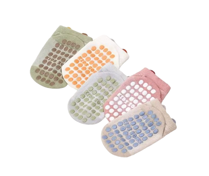 The Ainsley - Baby Unisex 4 Pairs Cotton Breathable Non-slip Floor Socks