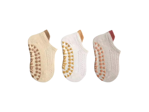 The Brooklynn - Baby Unisex 3 Pairs Cotton Thin Mesh Non-Slip Floor Socks