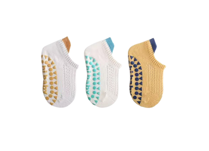 The Brooklynn - Baby Unisex 3 Pairs Cotton Thin Mesh Non-Slip Floor Socks