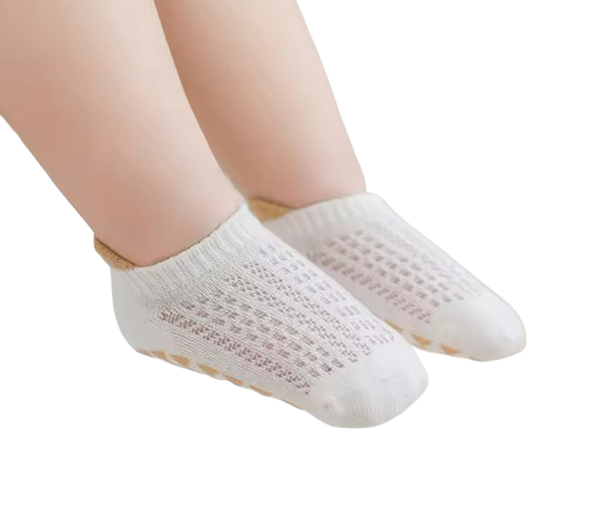 The Brooklynn - Baby Unisex 3 Pairs Cotton Thin Mesh Non-Slip Floor Socks