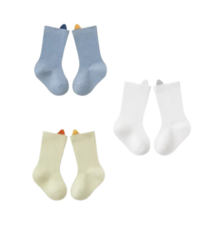The Kora - Baby Girl 3 Pairs Solid Colour Daily Wear Socks