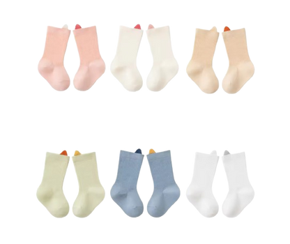 The Kora - Baby Girl 6 Pairs Solid Colour Daily Wear Socks