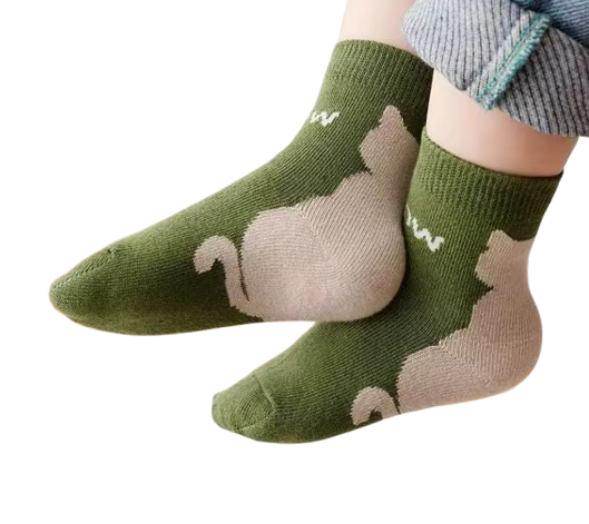 The Camilo - Baby Unisex 5 Pairs Cartoon Cat Pattern Breathable Socks