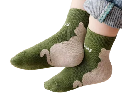 The Camilo - Baby Unisex 5 Pairs Cartoon Cat Pattern Breathable Socks