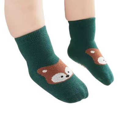 The Eliel - Baby Unisex Non-Slip Cute Cartoon Fox and Bear Pattern Socks