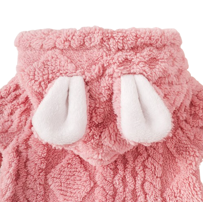 The Amanda - Baby Girls Winter Fleece Pink Hooded Romper – Soft, Warm All‑in‑One Outfit for Infants