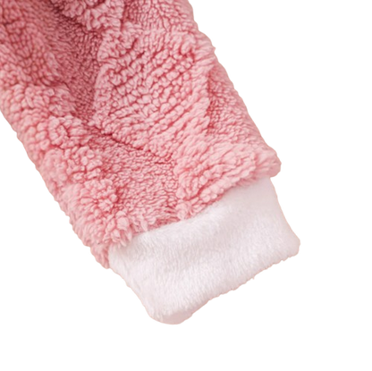The Amanda - Baby Girls Winter Fleece Pink Hooded Romper – Soft, Warm All‑in‑One Outfit for Infants
