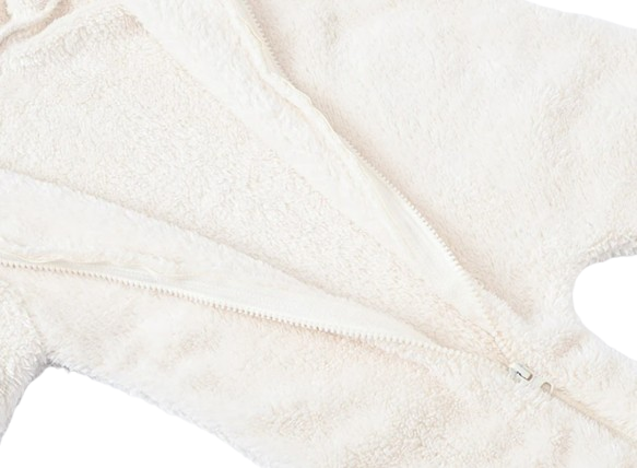 The Vin - Baby Unisex White Spring/Autumn Plush Romper – Hooded Warm Bear Jumpsuit for Infants & Toddlers