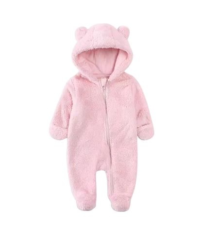 The Maximilian - Baby Unisex Winter Bear‑Ear Romper – Newborn Zip‑Up Bodysuit, Warm Infant Jumpsuit