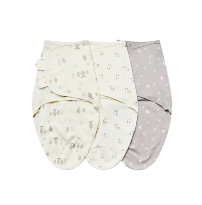 The Kolton - 3‑Pack Newborn Swaddle Blankets – 100% Cotton Adjustable Baby Wraps for Boys & Girls (0–6 Months)