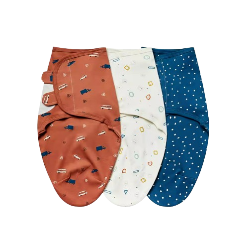 The Kolton - 3‑Pack Newborn Swaddle Blankets – 100% Cotton Adjustable Baby Wraps for Boys & Girls (0–6 Months)