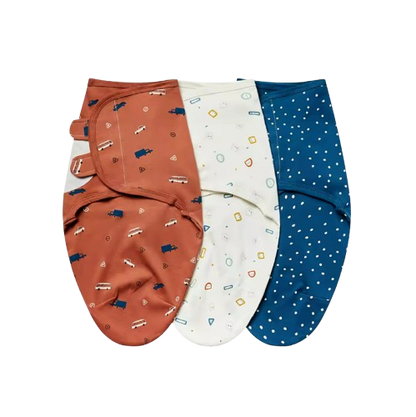 The Kolton - 3‑Pack Newborn Swaddle Blankets – 100% Cotton Adjustable Baby Wraps for Boys & Girls (0–6 Months)