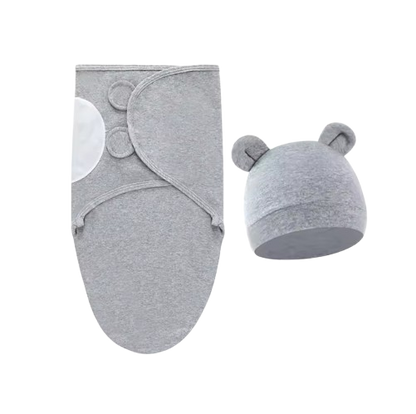 The Louie - Newborn Swaddle Blanket & Hat Set – Soft Cotton Adjustable Infant Wrap, Cartoon Print, All‑Season Use (0–6 Months)