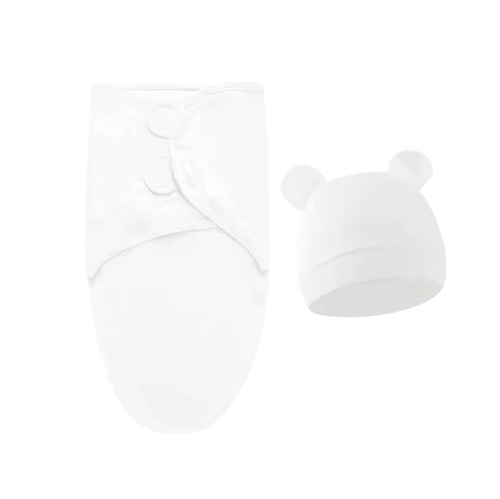 The Louie - Newborn Swaddle Blanket & Hat Set – Soft Cotton Adjustable Infant Wrap, Cartoon Print, All‑Season Use (0–6 Months)