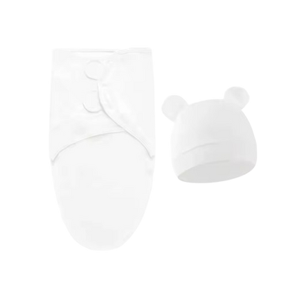 The Louie - Newborn Swaddle Blanket & Hat Set – Soft Cotton Adjustable Infant Wrap, Cartoon Print, All‑Season Use (0–6 Months)