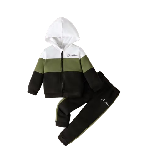 The Colter - Baby Boy Colour Block Hooded Sweatshirt + Trouser