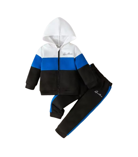 The Colter - Baby Boy Colour Block Hooded Sweatshirt + Trouser