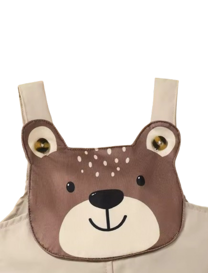 The Kason - Baby Boy 3‑Piece Outfit Set - Bear Print Romper, Polo Shirt & Hat | Soft Spring/Summer Clothing