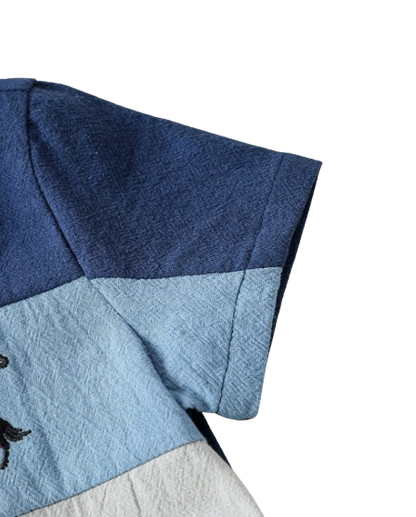 The Jonas - Baby Boy 2‑Piece Summer Set – Cotton Breathable Patchwork Short Sleeve Shirt & Shorts