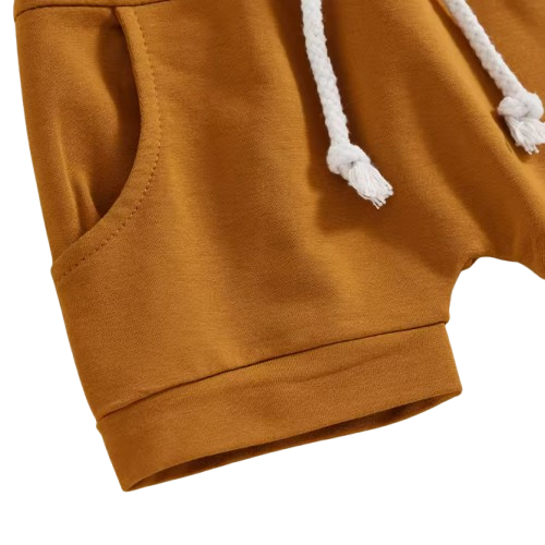 The Kyro - Toddler Baby Boys Summer Outfit – Letter Print Short Sleeve T‑Shirt & Elastic Waist Shorts 2‑Piece Set