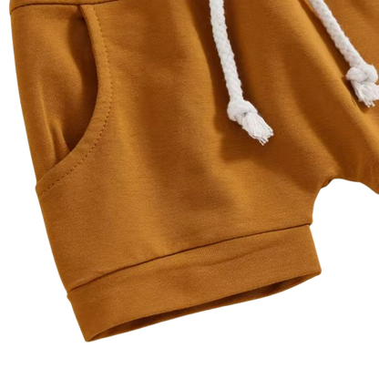 The Kyro - Toddler Baby Boys Summer Outfit – Letter Print Short Sleeve T‑Shirt & Elastic Waist Shorts 2‑Piece Set