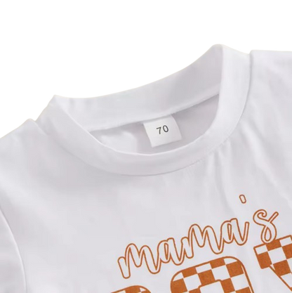 The Kyro - Toddler Baby Boys Summer Outfit – Letter Print Short Sleeve T‑Shirt & Elastic Waist Shorts 2‑Piece Set