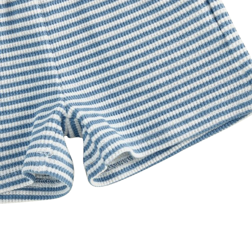 The Yahya - Baby/Toddler Boy Summer Set – Striped Palm Leaf Embroidery Shirt & Shorts (0‑4 Years)