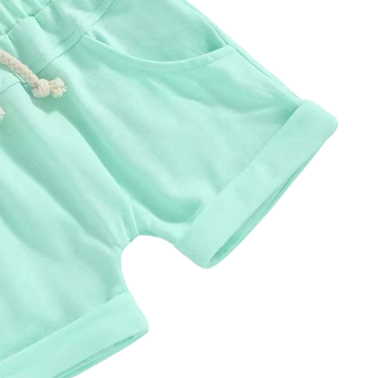 The Westley - Baby/Toddler Boy Summer Set – Beach Tree Print Crew Neck T‑Shirt & Shorts (0‑3 Years)