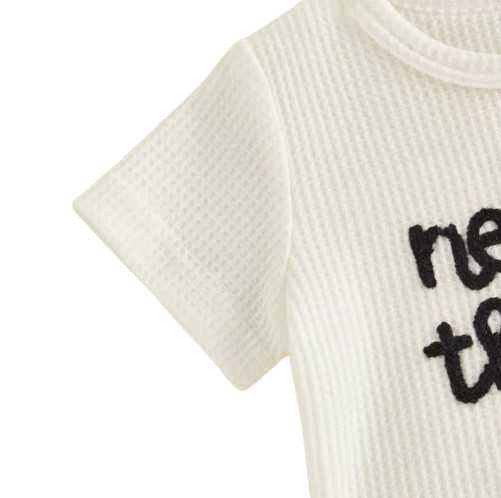 The Boston - Infant/Newborn Summer Set – Golf Embroidery Crew Neck Romper + Matching Shorts 2‑Piece
