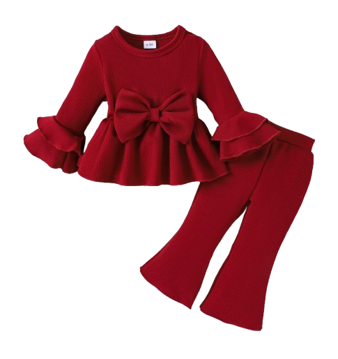 The Lakelynn - Baby/Toddler Girl Fall Clothes – Long Sleeve Cute Sweet Top & Pants 2‑Piece Set (1‑3Y)