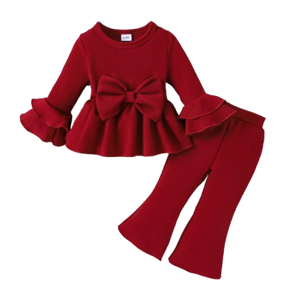 The Lakelynn - Baby/Toddler Girl Fall Clothes – Long Sleeve Cute Sweet Top & Pants 2‑Piece Set (1‑3Y)