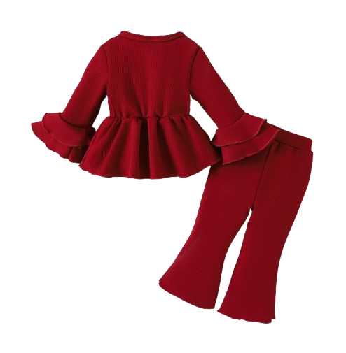 The Lakelynn - Baby/Toddler Girl Fall Clothes – Long Sleeve Cute Sweet Top & Pants 2‑Piece Set (1‑3Y)